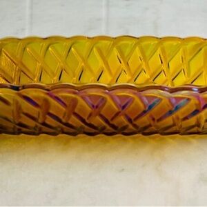 Millersburg Marigold Carnival Glass Oblong Dish Vintage